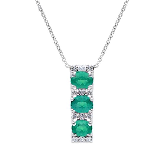 Collana Gazzola Gioielli Donna Preziosi in Oro bianco Smeraldo 0.44 Ct 233115 SONGA - 233115 SONGA